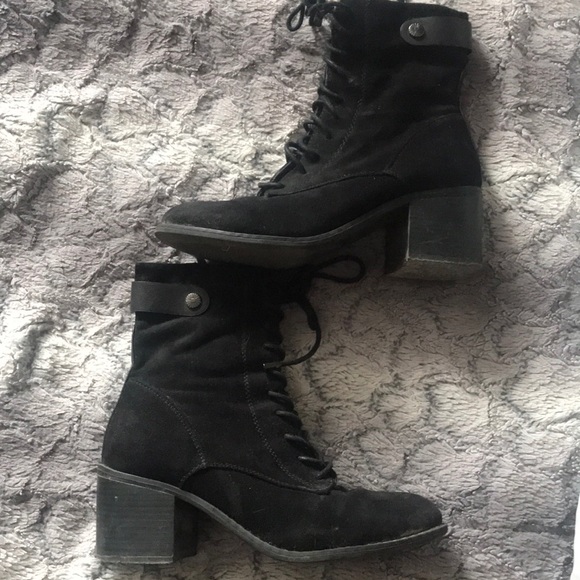 Suede Black Boots Kstudio small heel shoes - Picture 5 of 5